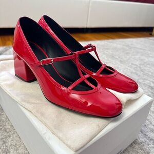 Khaite "Fawn" shiny calf leather ballerina pumps